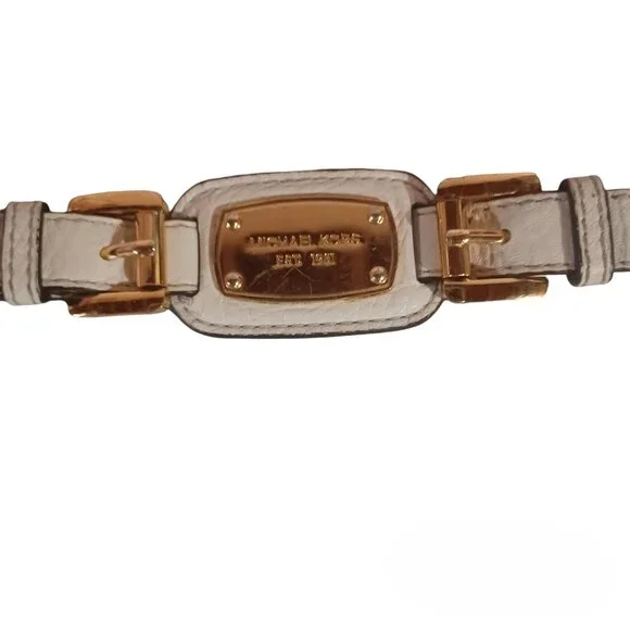 Michael Kors Hamilton Pebbled Vanilla Leather Crossbody Purse - Picture 3 of 7